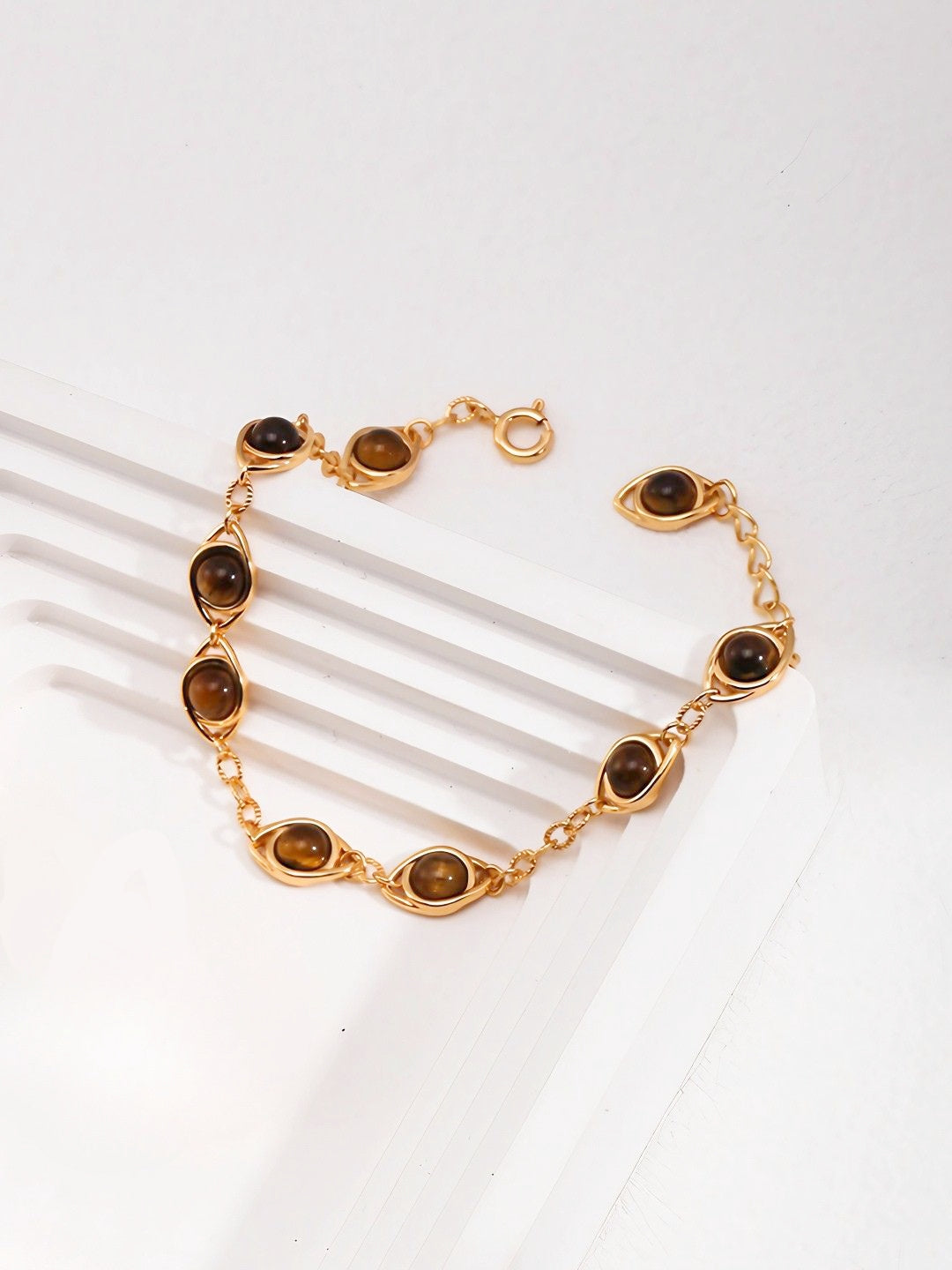 Golden Gaze Tigerite Bracelet-Bracelets-SoulAdorne