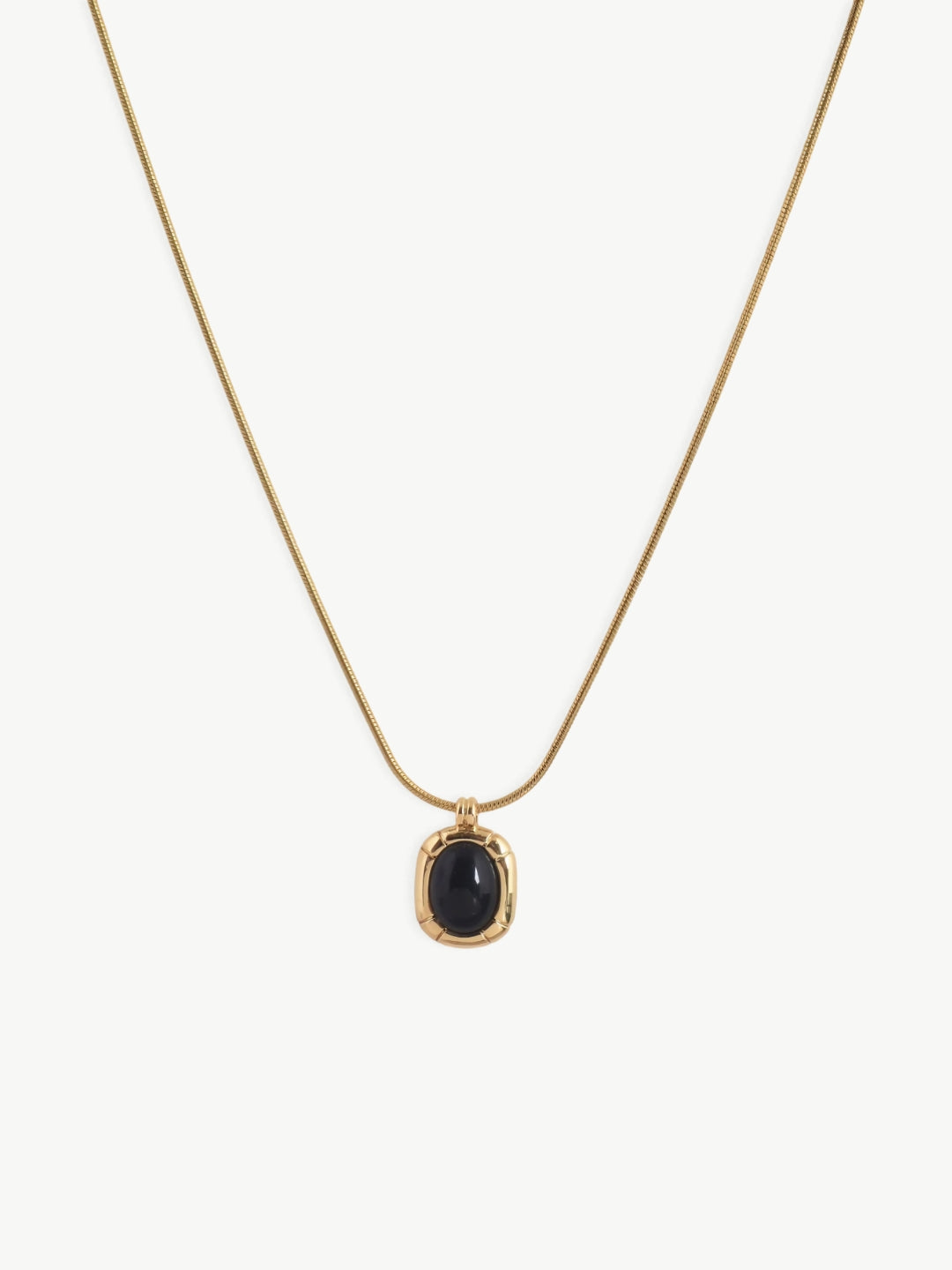 Elegant Oval Gemstone Necklace-Necklaces-SoulAdorne