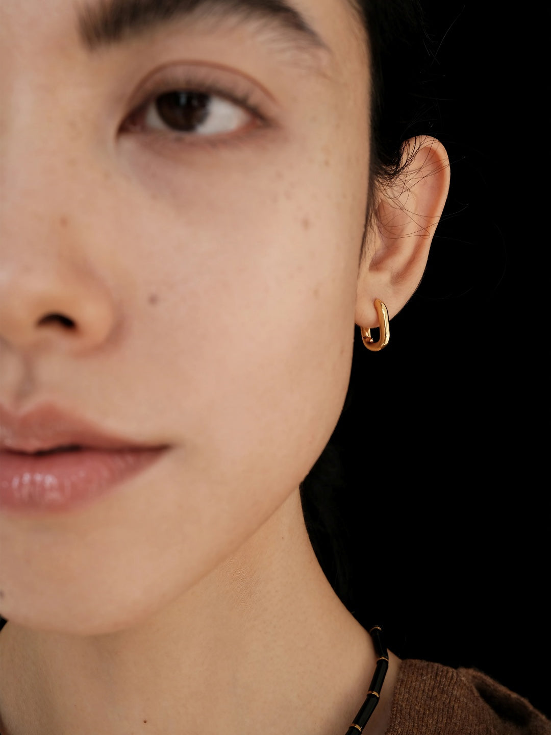 Ellipse Huggie Earrings-Earrings-SoulAdorne