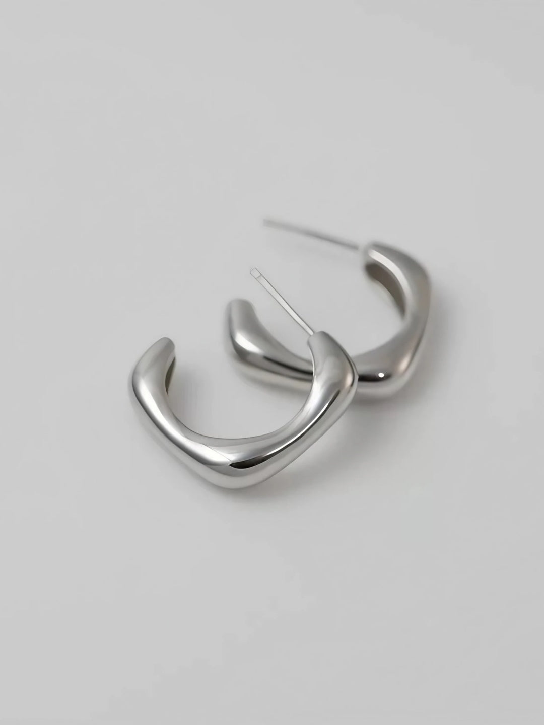 Geometric Curve Hoop Earrings-Earrings-SoulAdorne