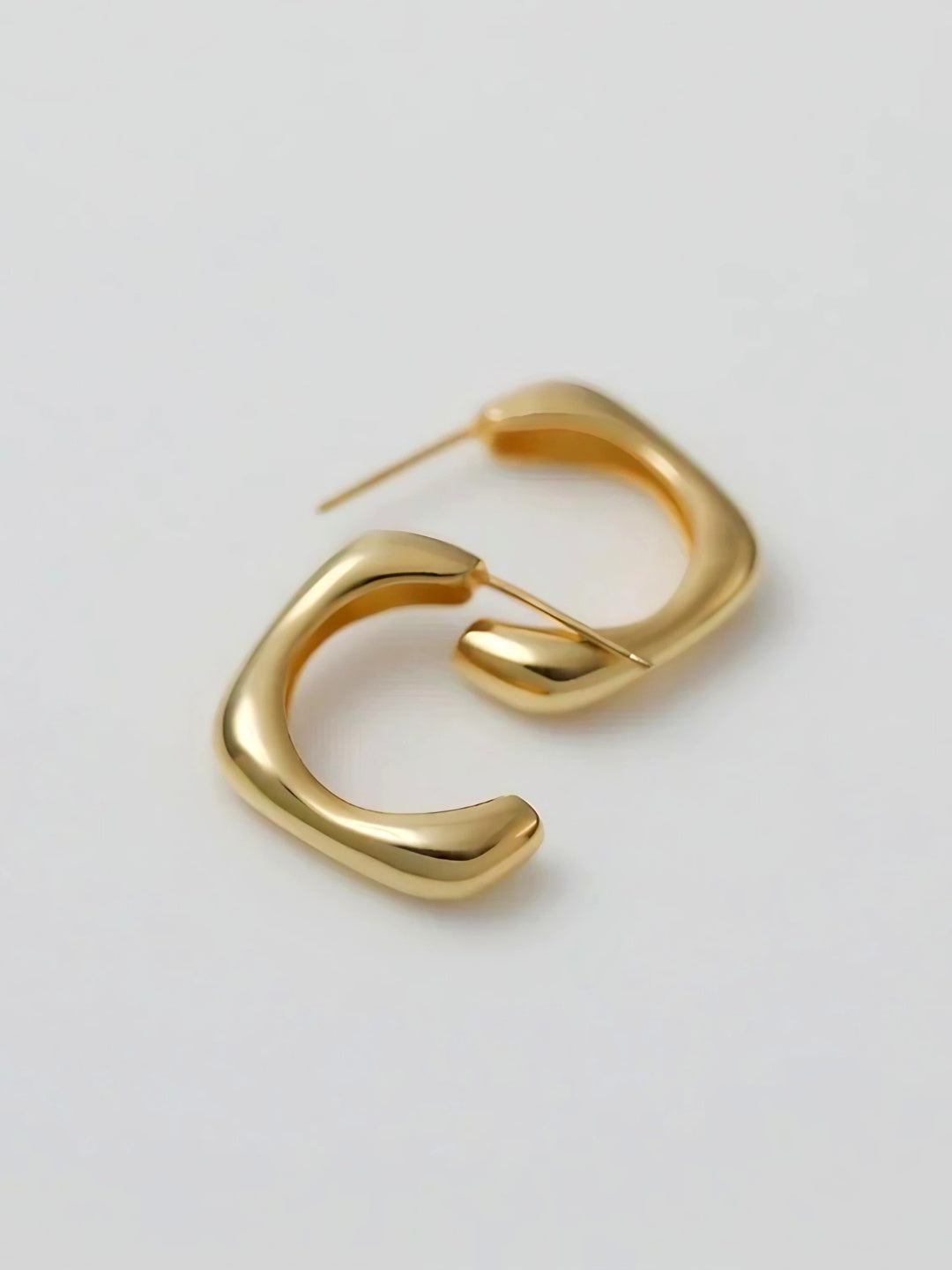 Geometric Curve Hoop Earrings-Earrings-SoulAdorne