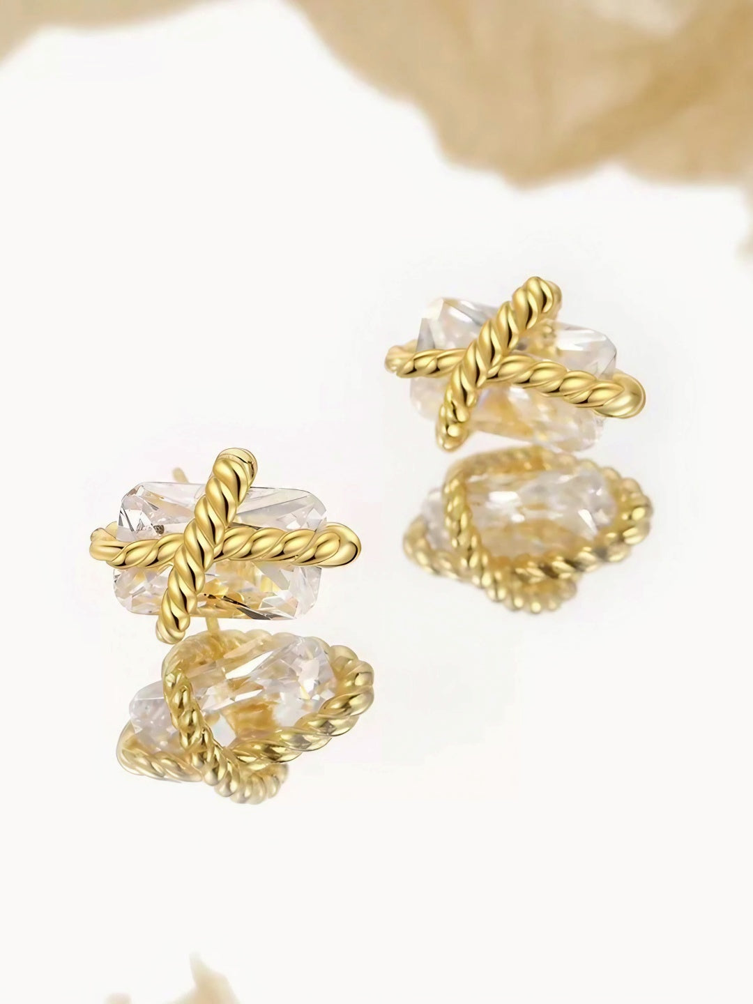Crimson Knot Stud Earrings-Earrings-SoulAdorne
