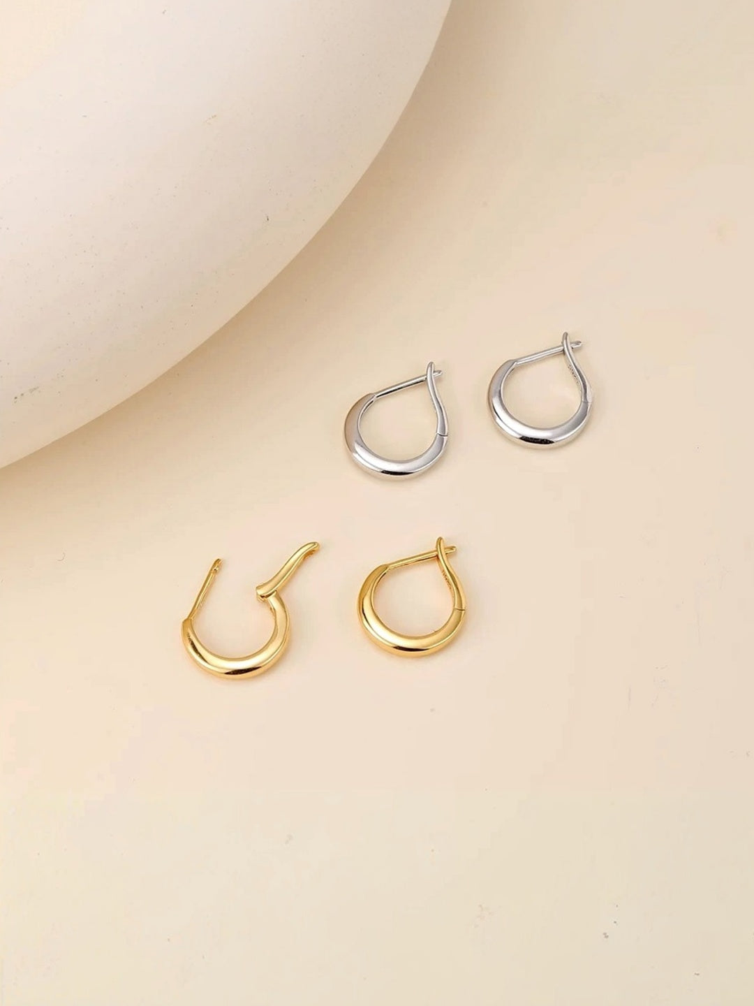 Hypoallergenic Hoop Earrings gold vermeil and 925 sterling silver hoop earrings alternate product view 4