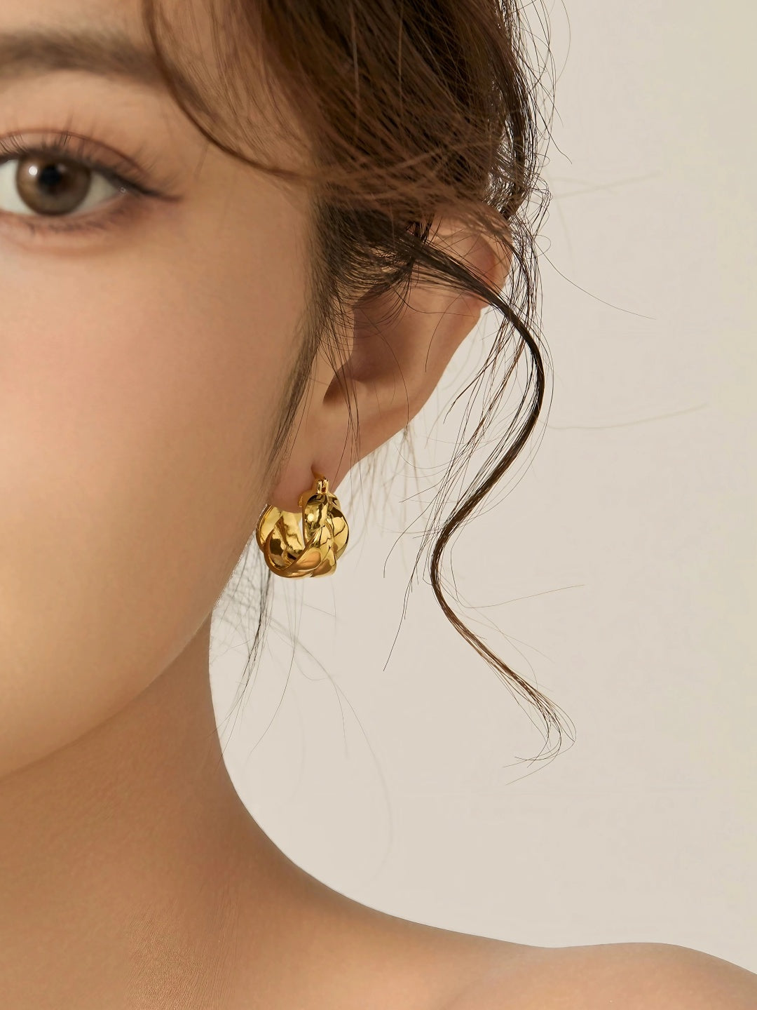 French Braided Hoop Earrings-Earrings-SoulAdorne