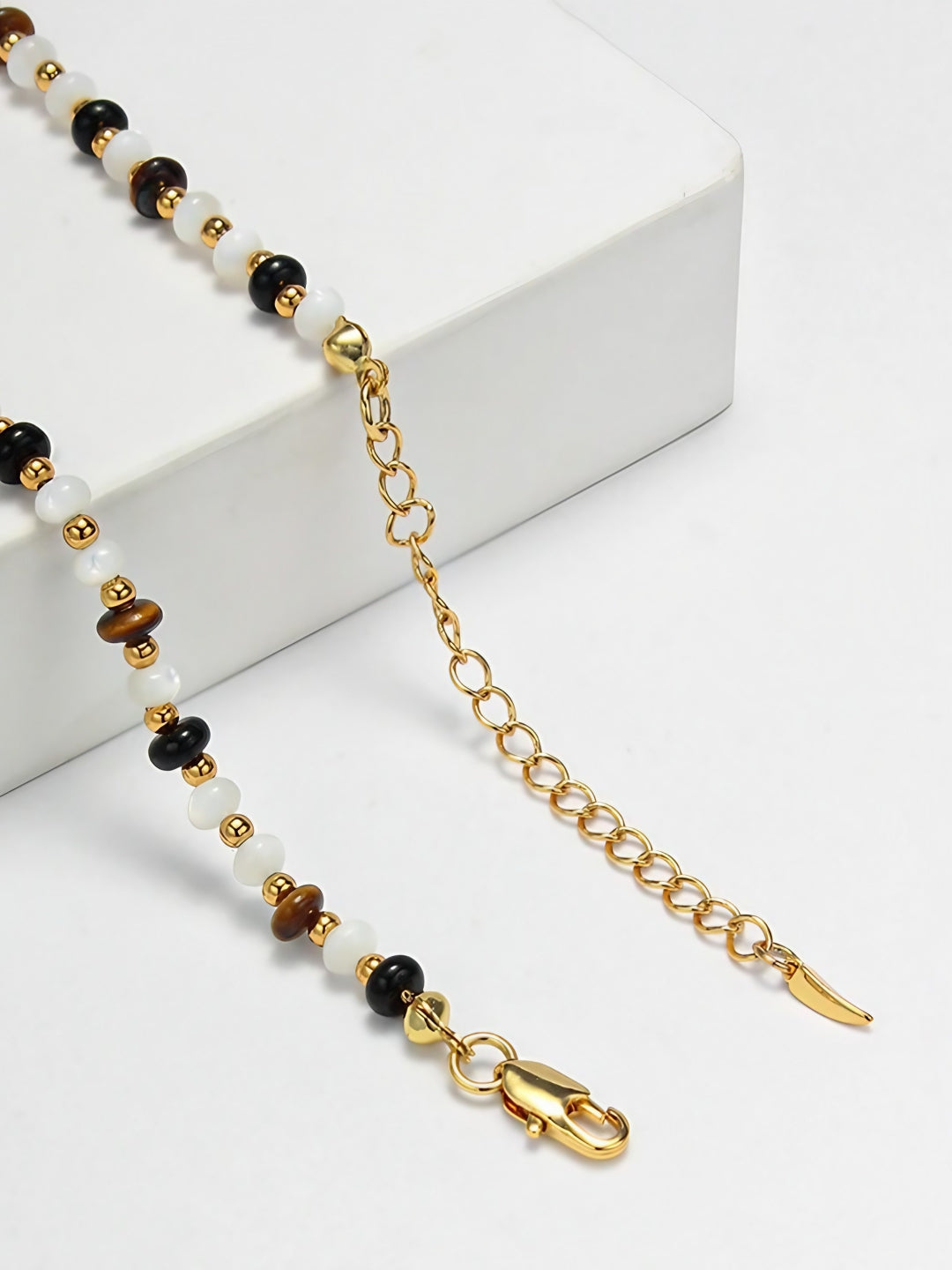 Beaded Gemstone Chain Necklace-Necklaces-SoulAdorne