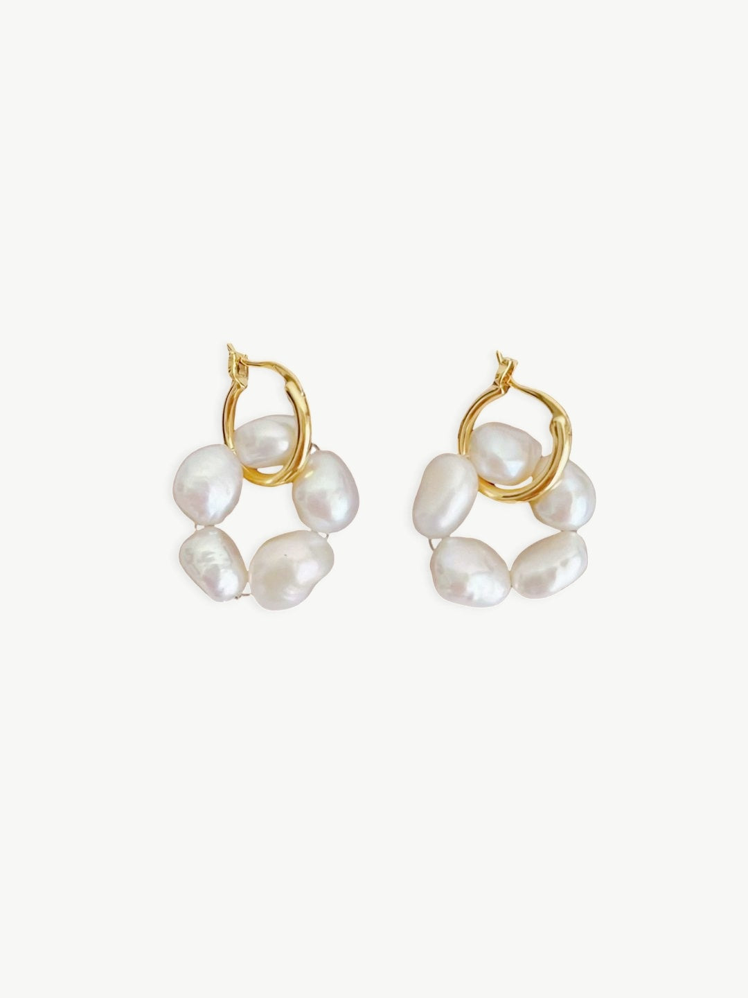 Baroque Pearl Floral Hoops-Earrings-SoulAdorne