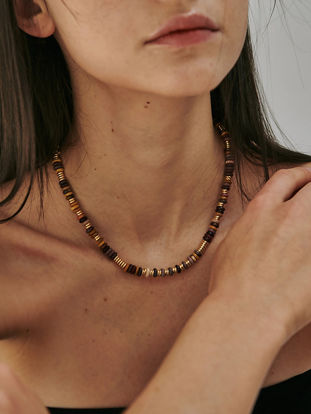 Layered Natural Stone Necklace-Necklaces-SoulAdorne