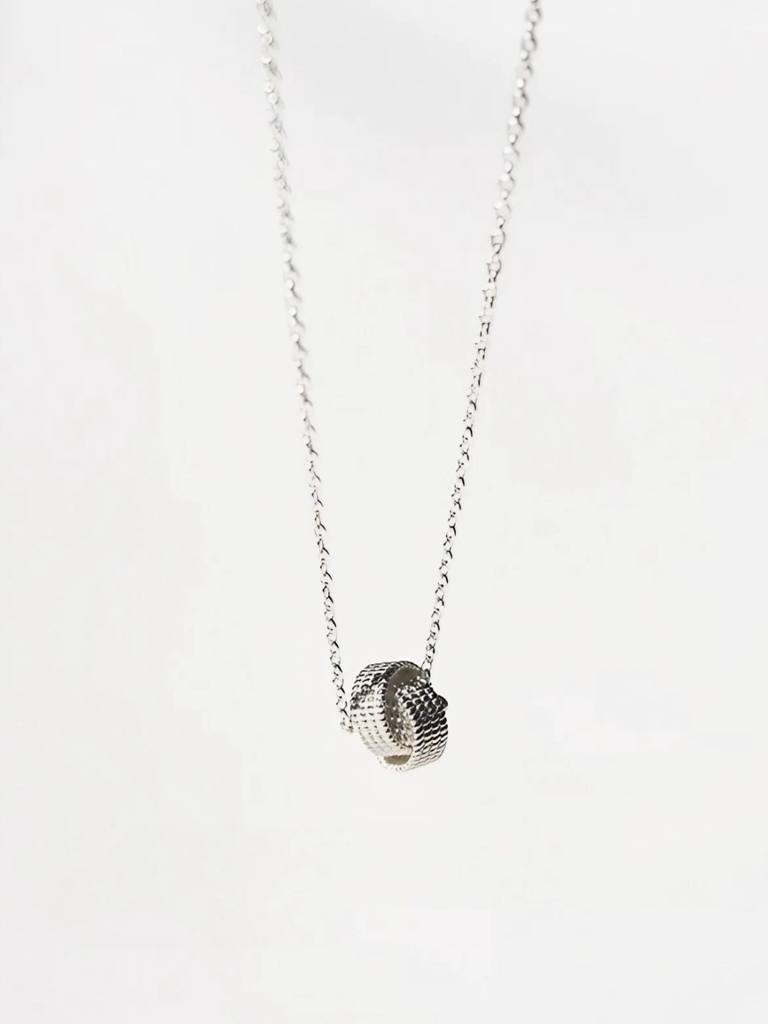 Textured Knot Pendant Necklace gold vermeil and 925 sterling silver pendant necklace alternate product view 4