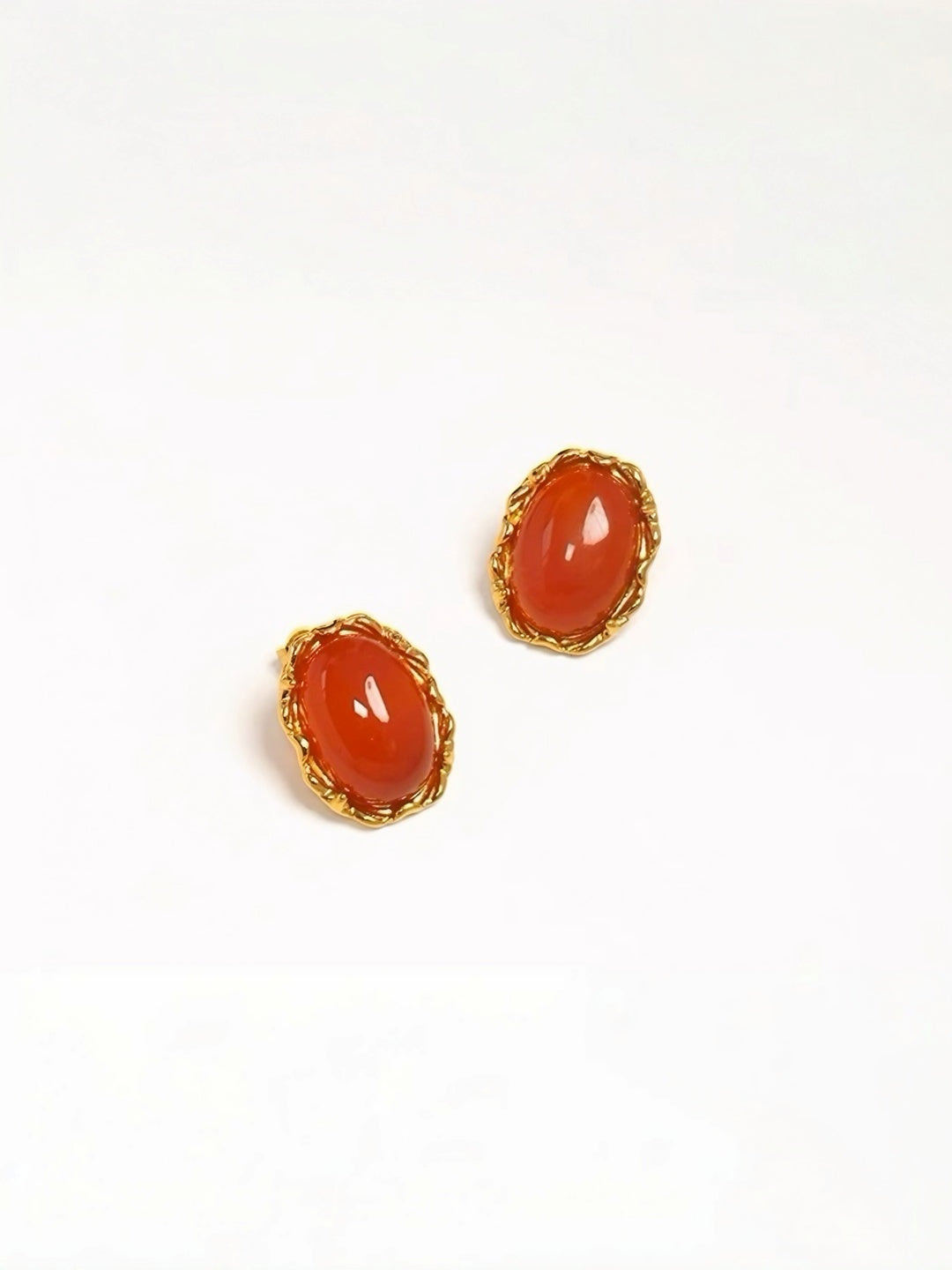 Oval Gem Stud Earrings-Earrings-SoulAdorne