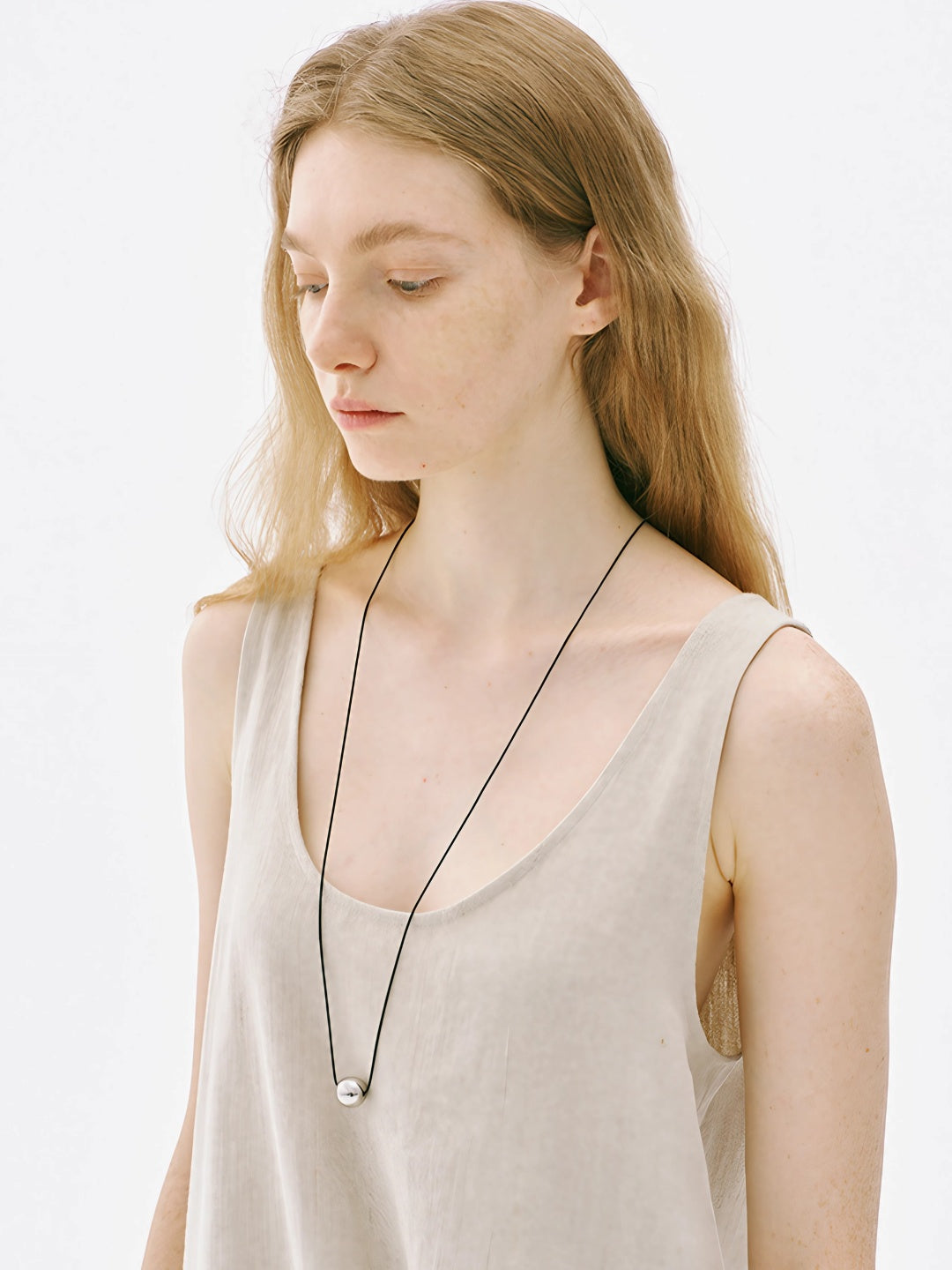 Minimalist Wrap Cord Necklace 925 sterling silver pendant necklace alternate product view 4