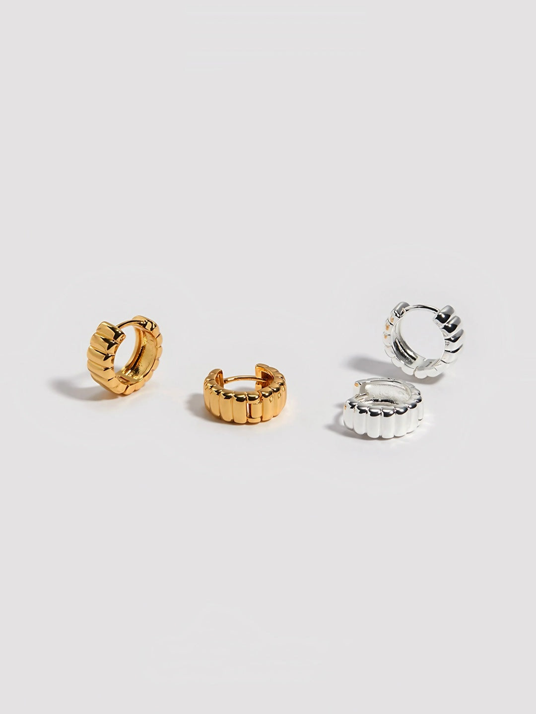 Luxe Texture Hoop Earrings-Earrings-SoulAdorne