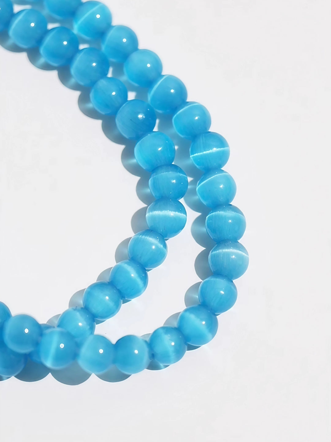 Cat Eye Beaded Strand Necklace-Necklaces-SoulAdorne