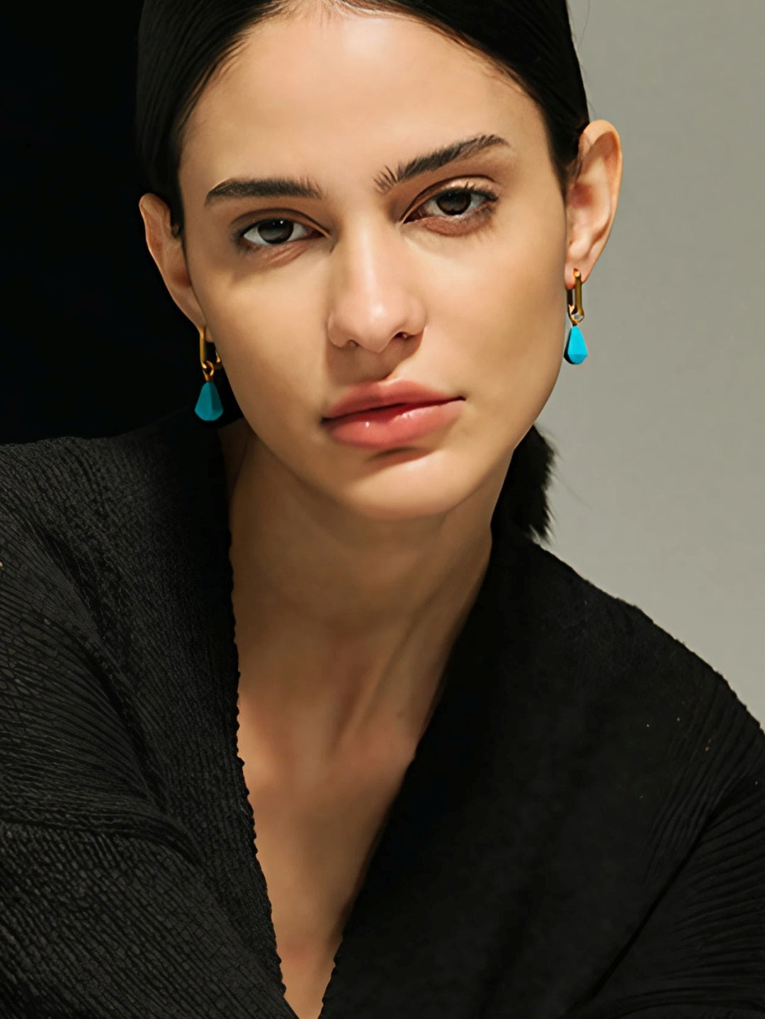 French Minimalist Gold Drop Earrings-Earrings-SoulAdorne