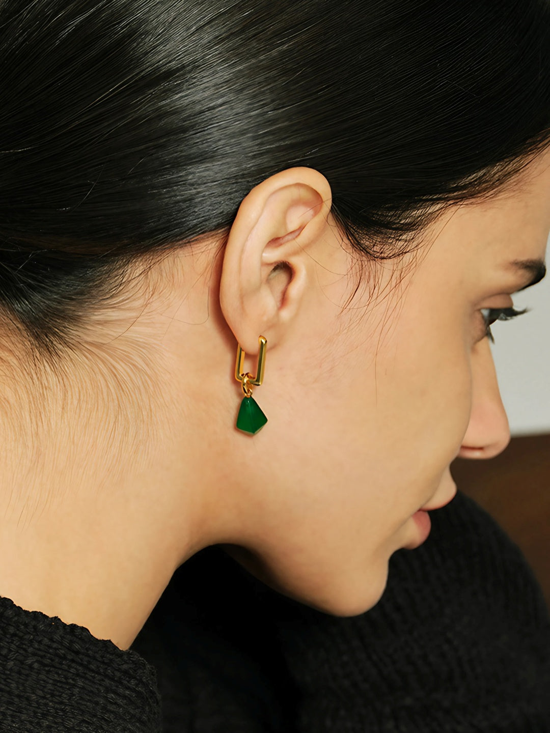 French Minimalist Gold Drop Earrings-Earrings-SoulAdorne