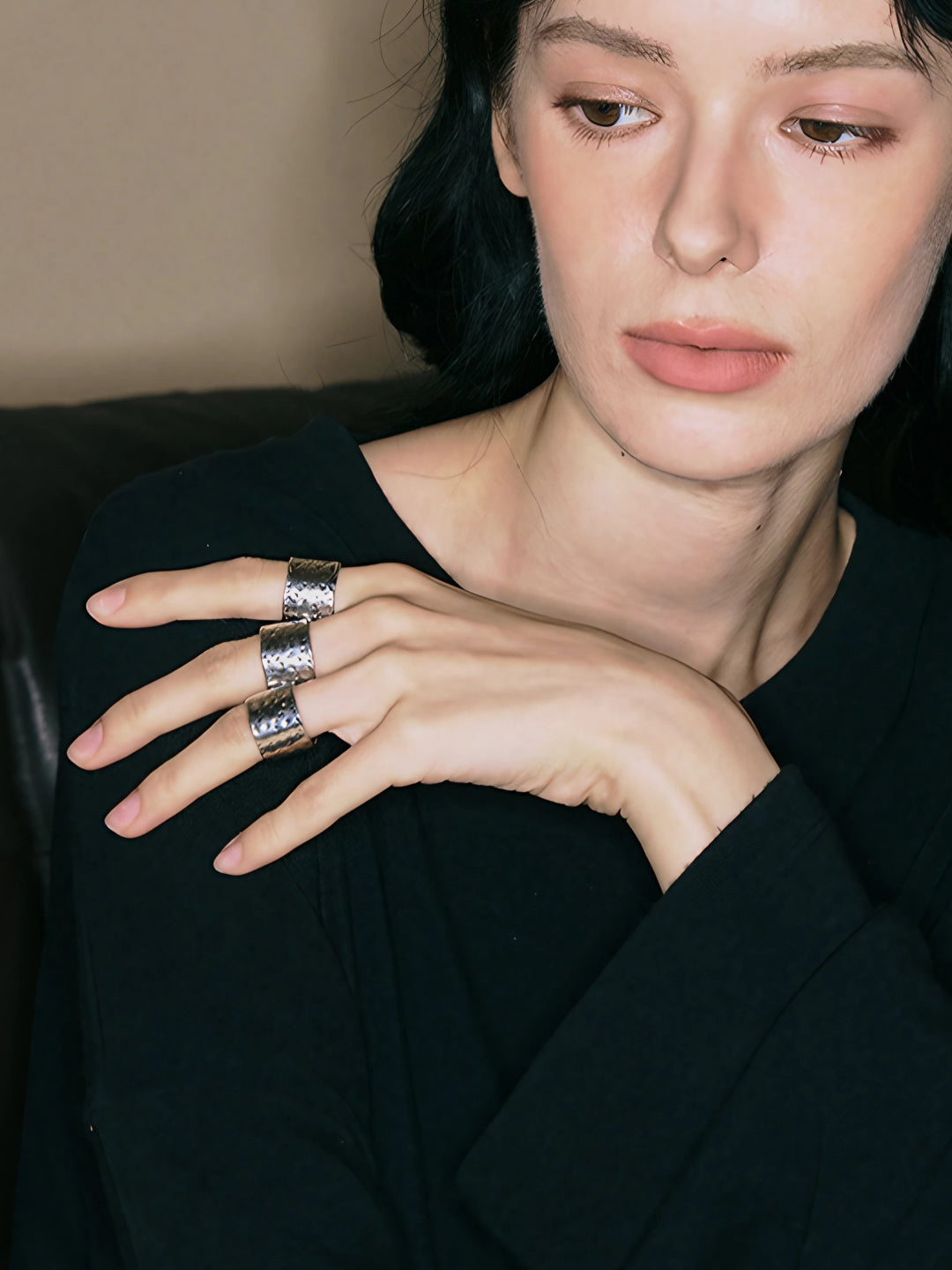 Textured Dome Open Ring-Rings-SoulAdorne