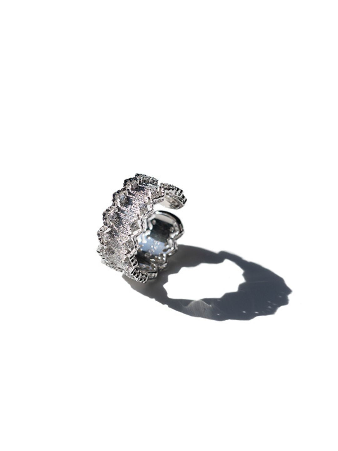 925 Silver Textured Open Ring-Rings-SoulAdorne