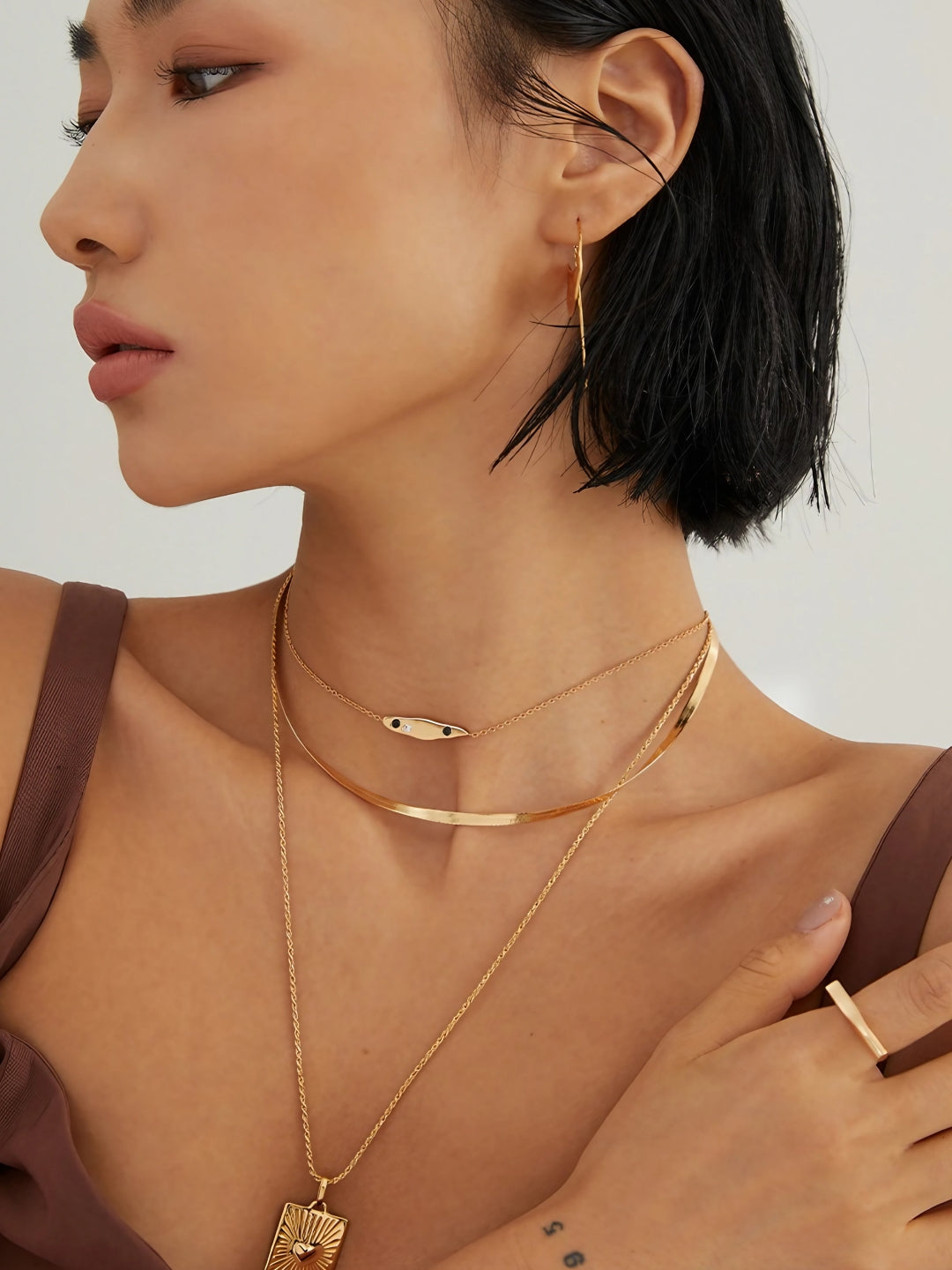 Serpent Elegance Necklace-Necklaces-SoulAdorne