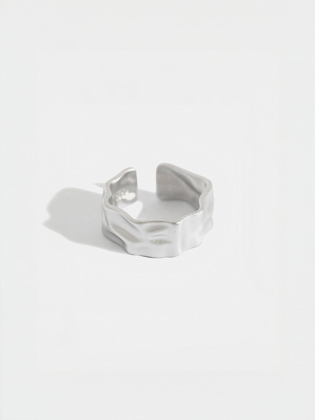 Silvery Serenity Wave Ring