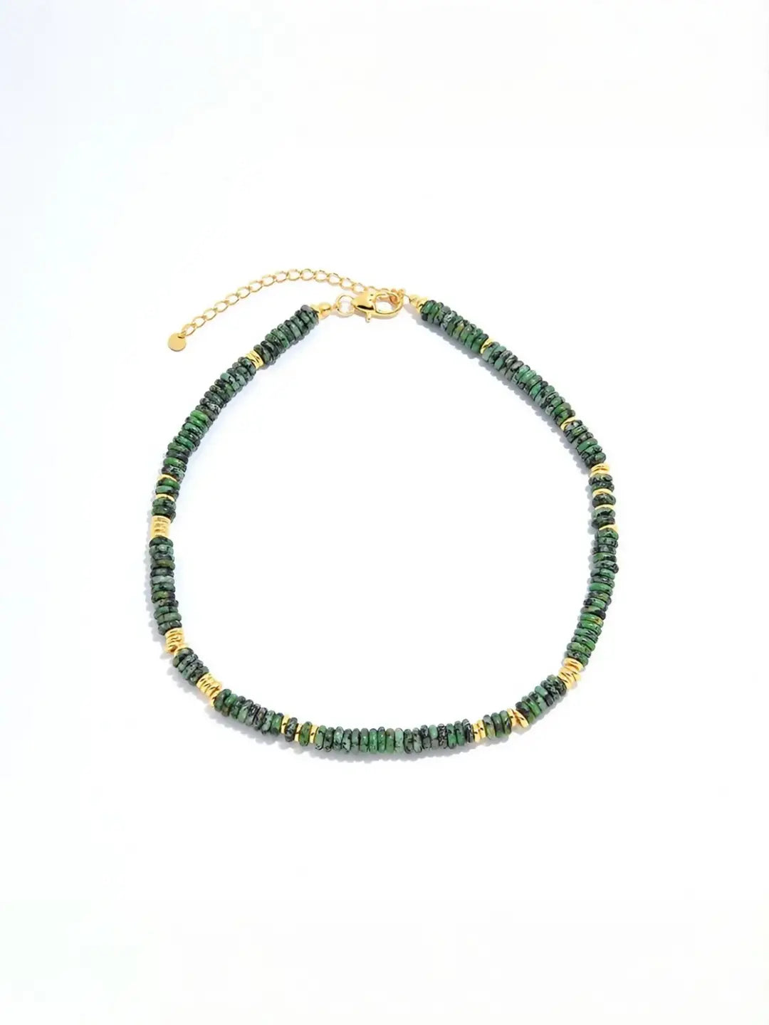 Natural Gemstone Disc Necklace-Necklaces-SoulAdorne