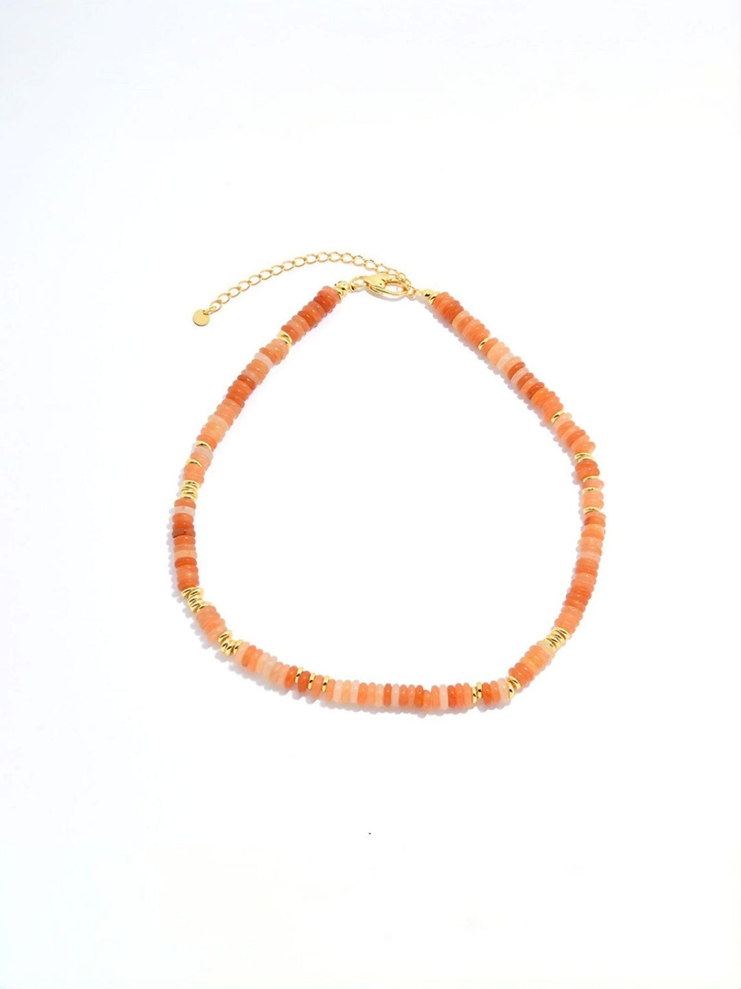 Natural Gemstone Disc Necklace-Necklaces-SoulAdorne