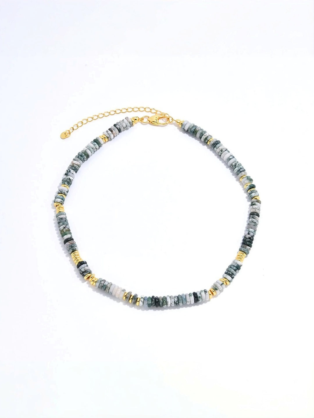 Natural Gemstone Disc Necklace-Necklaces-SoulAdorne