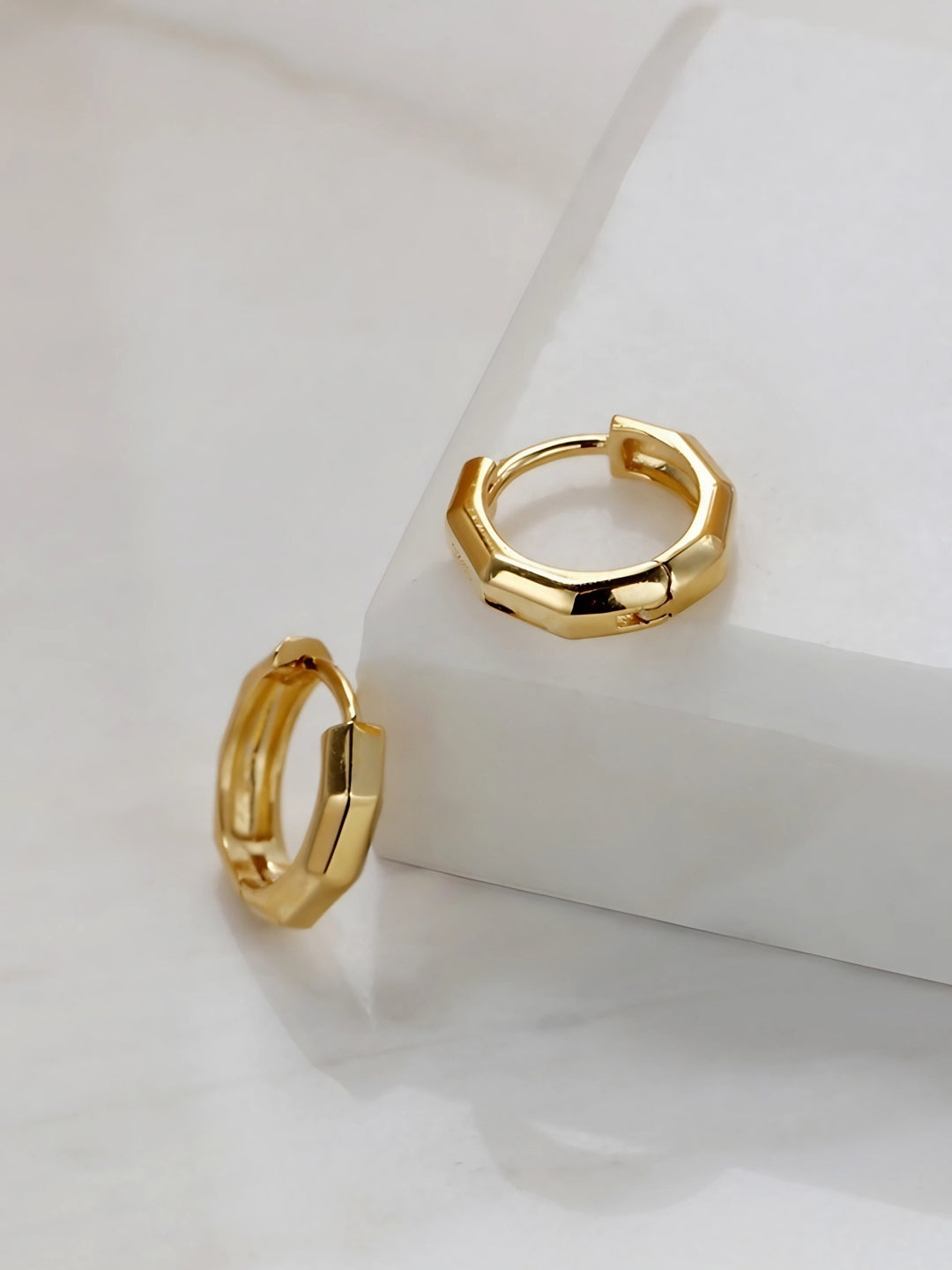 Geo Huggies Earrings-Earrings-SoulAdorne