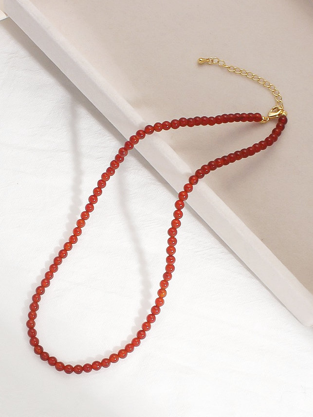 Retro Gemstone Bead Necklace-Necklaces-SoulAdorne