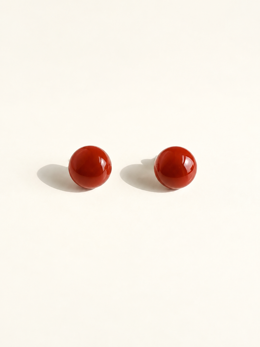 Agate Sphere Stud Earrings