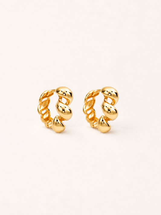 Sterling Silver Chain-Link Hoop Earrings