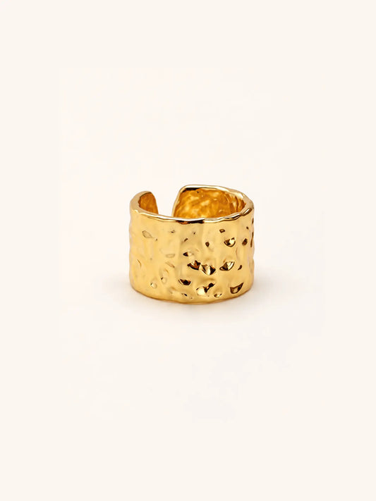 Wide Molten-Texture Sterling Silver Ring