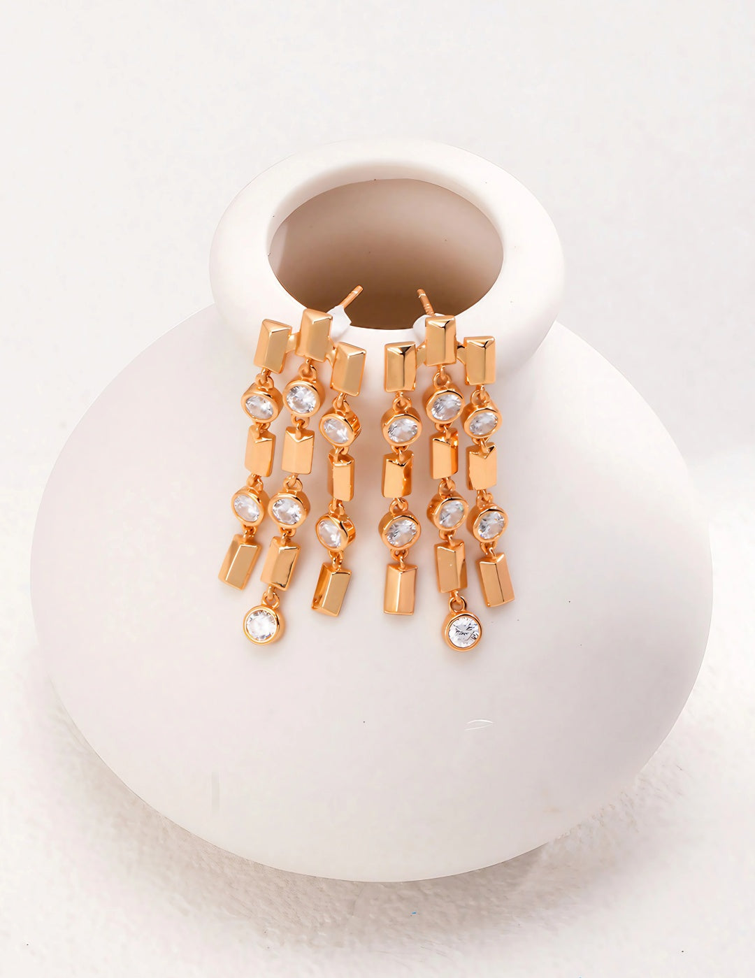Cascading Crystal Chandelier Earrings-Earrings-SoulAdorne