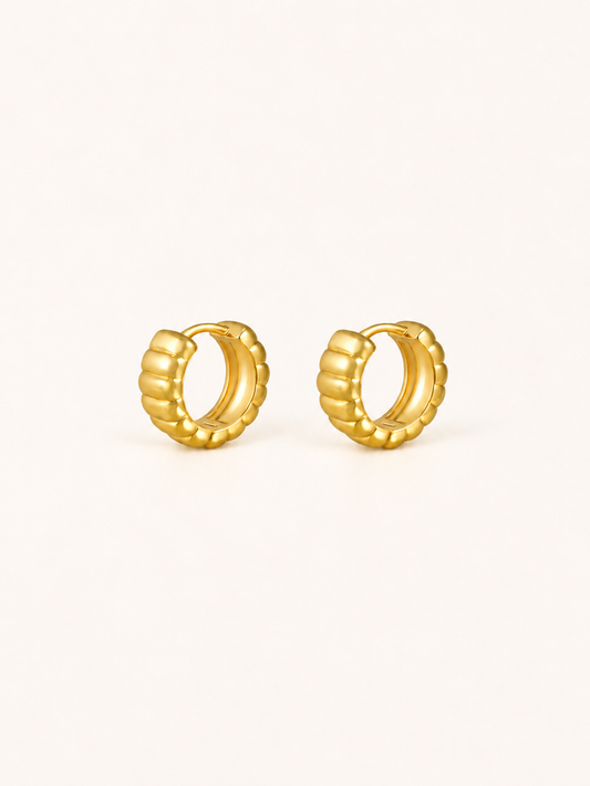 Ribbed Huggie Hoop Earrings