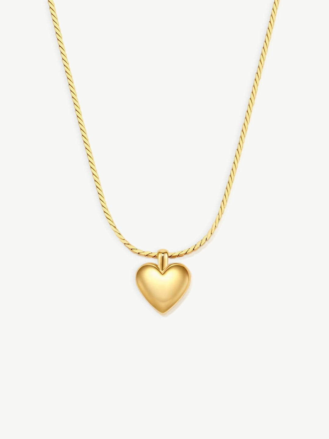 Polished Heart Charm Necklace-Necklaces-SoulAdorne