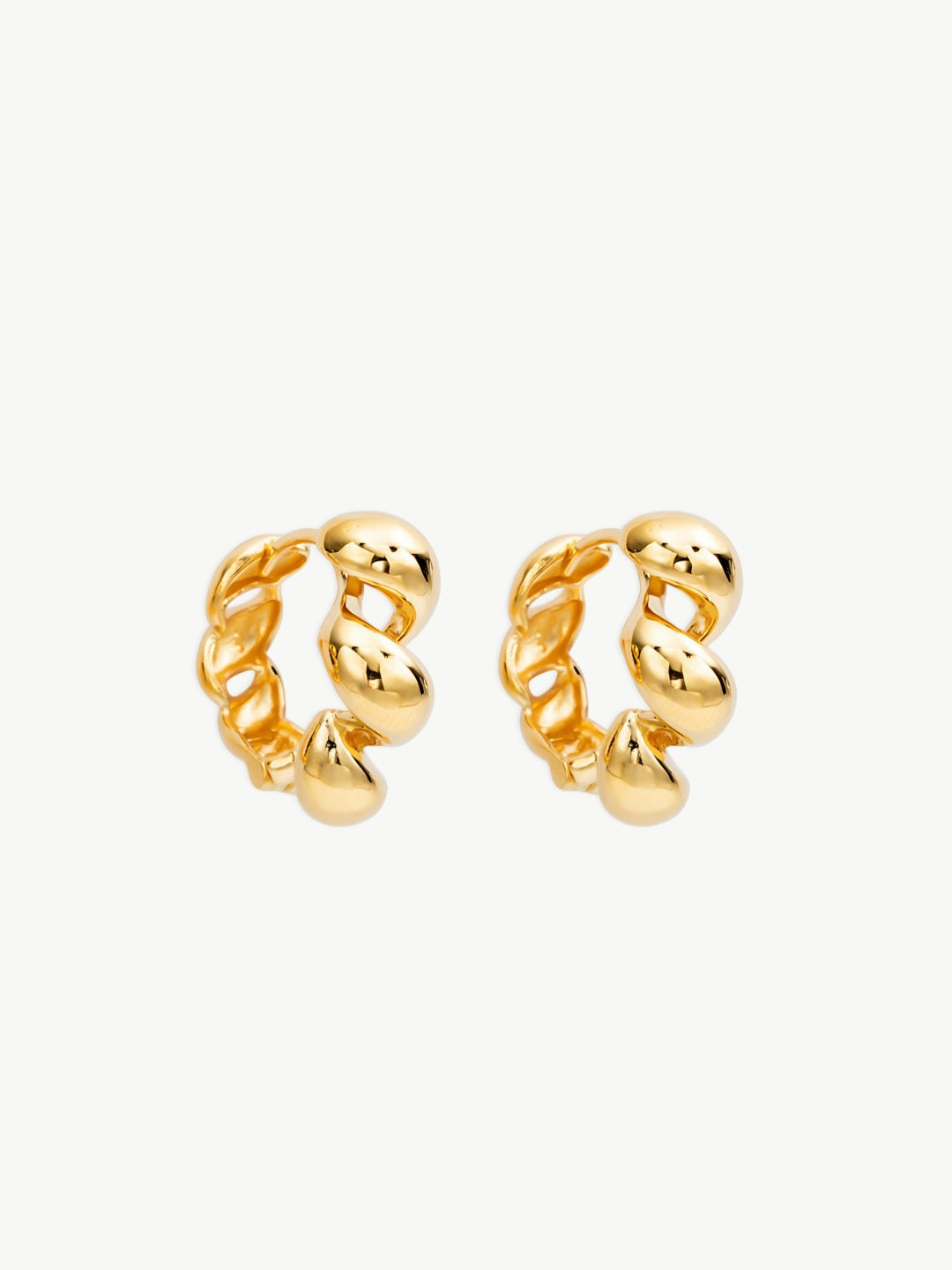 Chain Hoop Earrings-Earrings-SoulAdorne