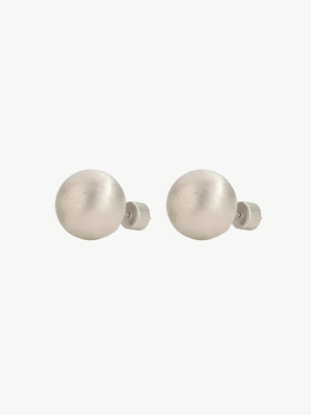 Silver Ball Stud Earrings-Earrings-SoulAdorne