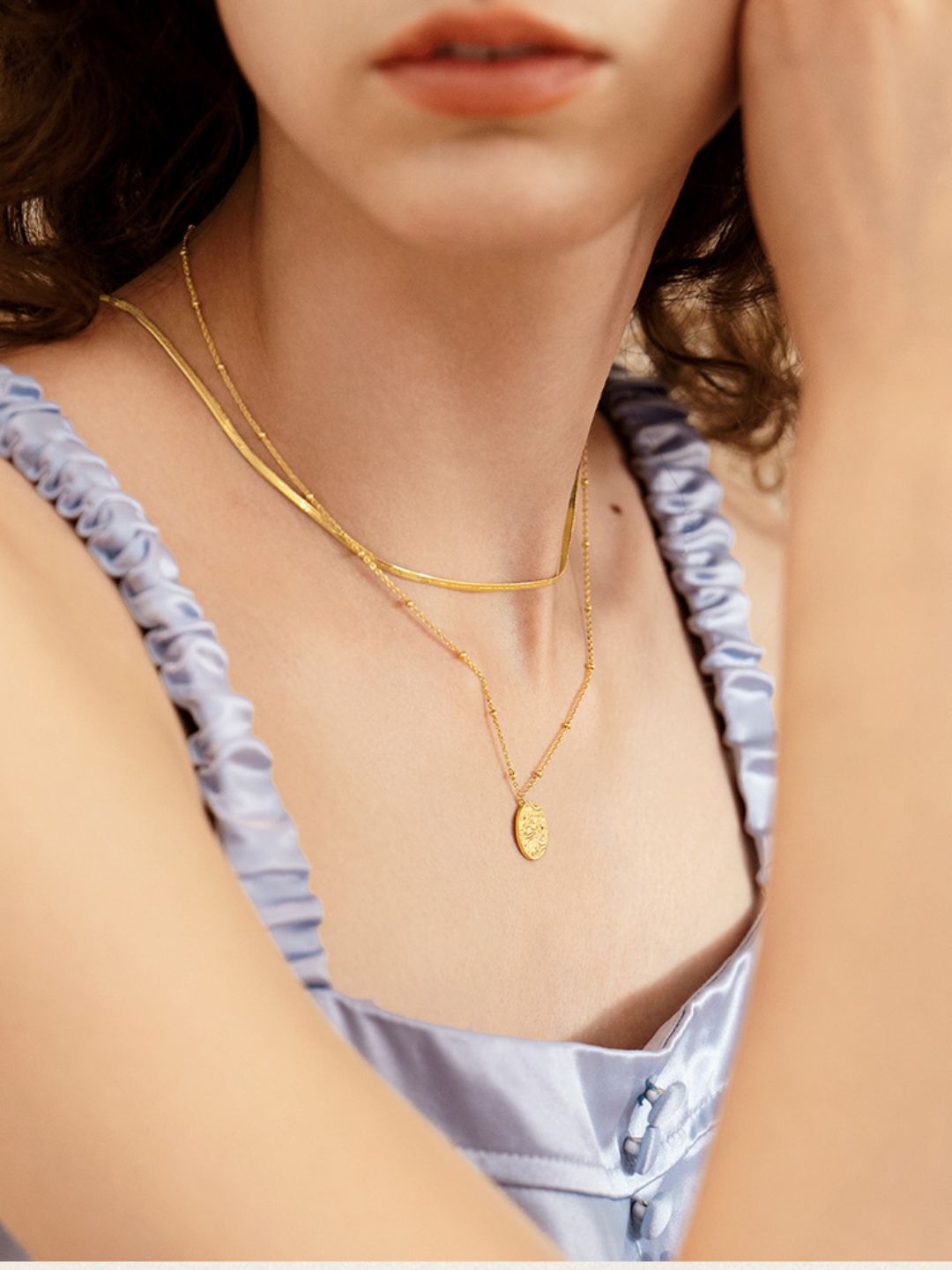Celestial Texture Coin Necklace-Necklaces-SoulAdorne
