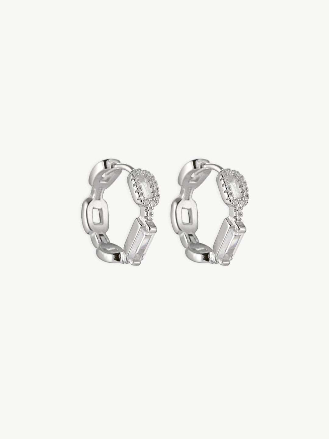 Layered Gemstone Hoop Earrings-Earrings-SoulAdorne
