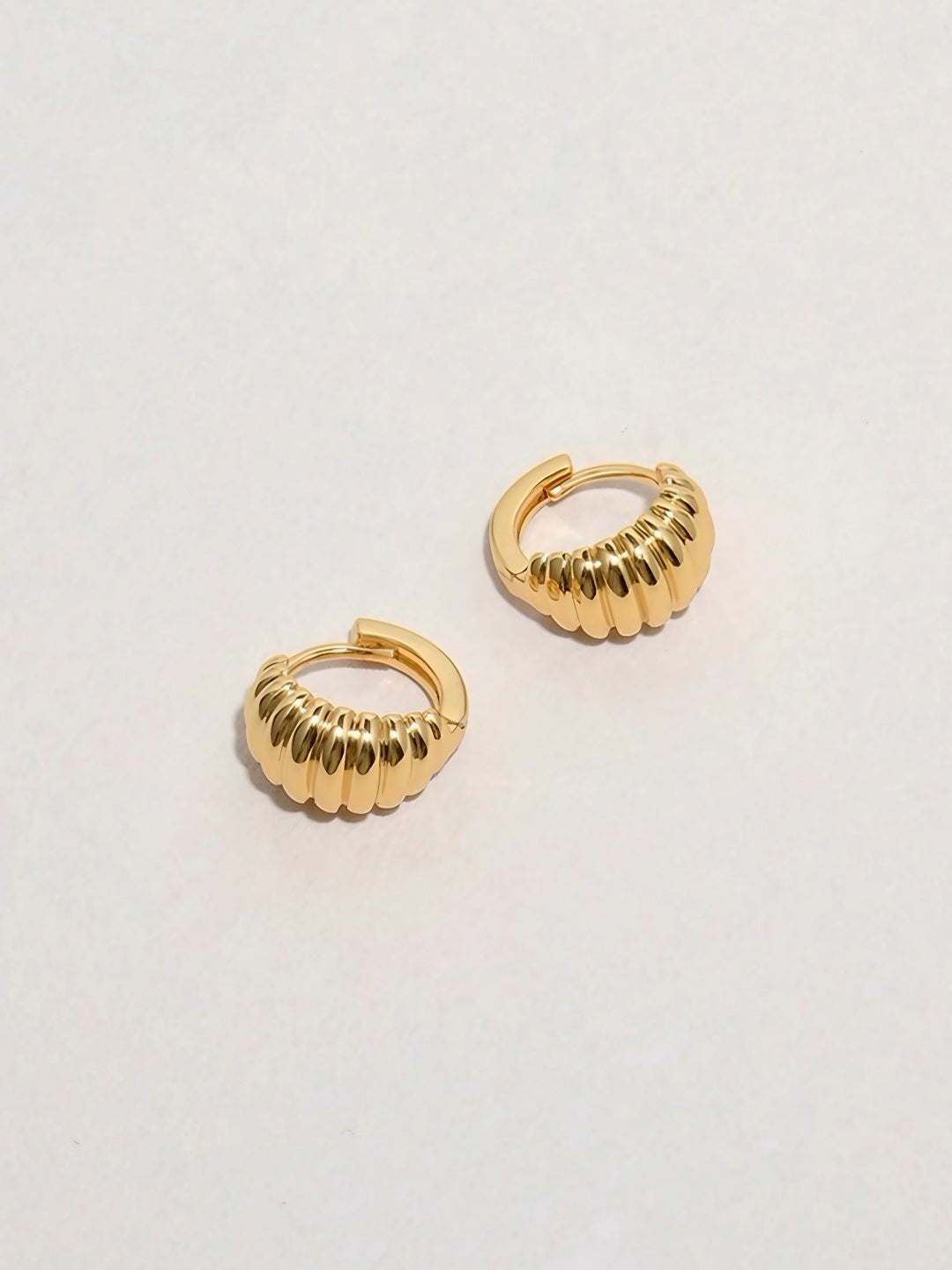 Bullhorn Threaded Huggie Earrings-Earrings-SoulAdorne