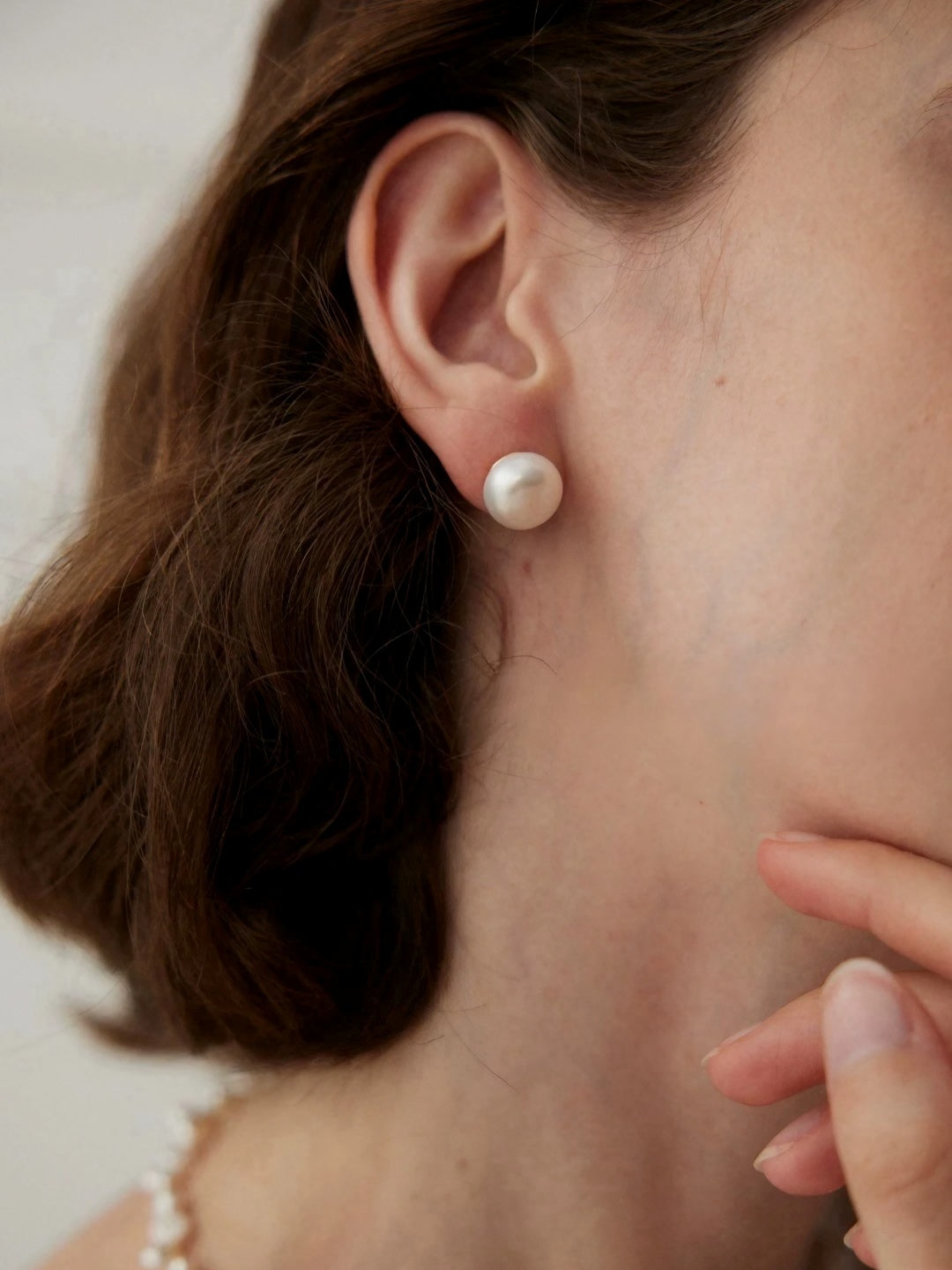 Classic Oblate Pearl Studs-Earrings-SoulAdorne