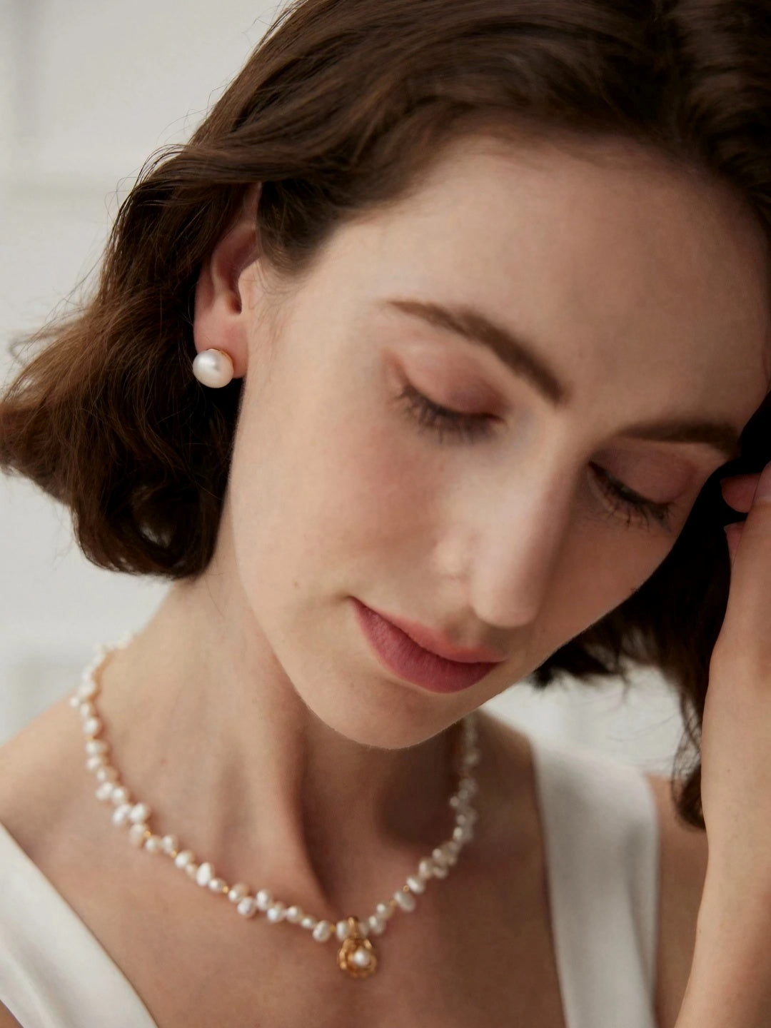 Classic Oblate Pearl Studs-Earrings-SoulAdorne