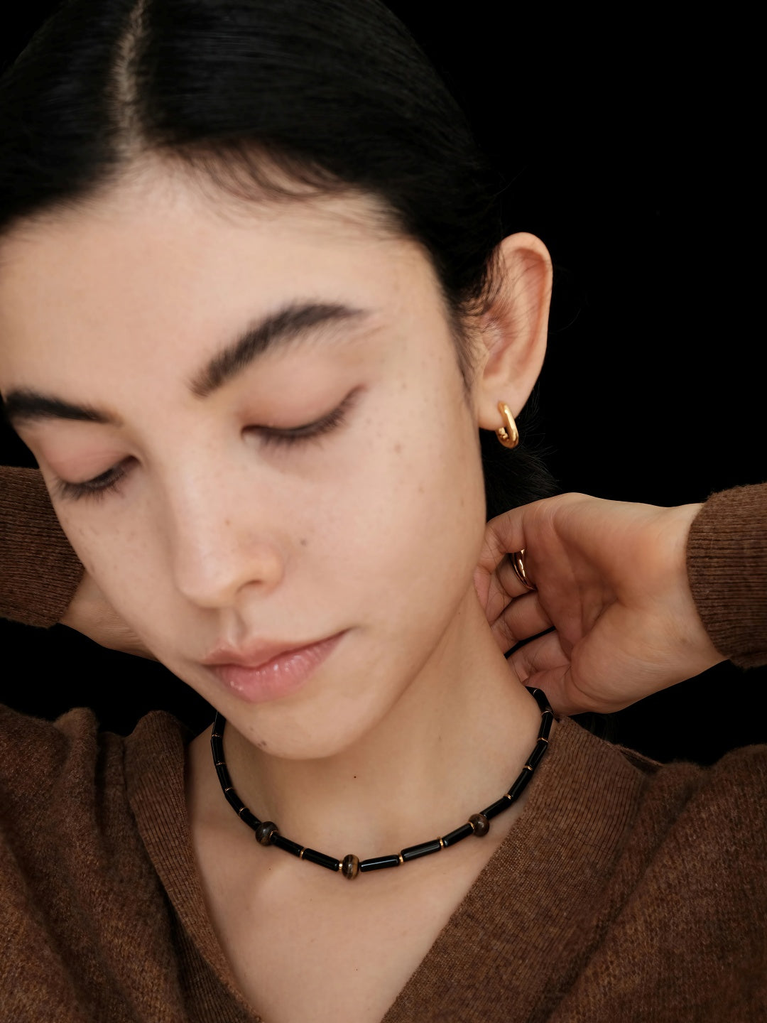 Ellipse Huggie Earrings-Earrings-SoulAdorne