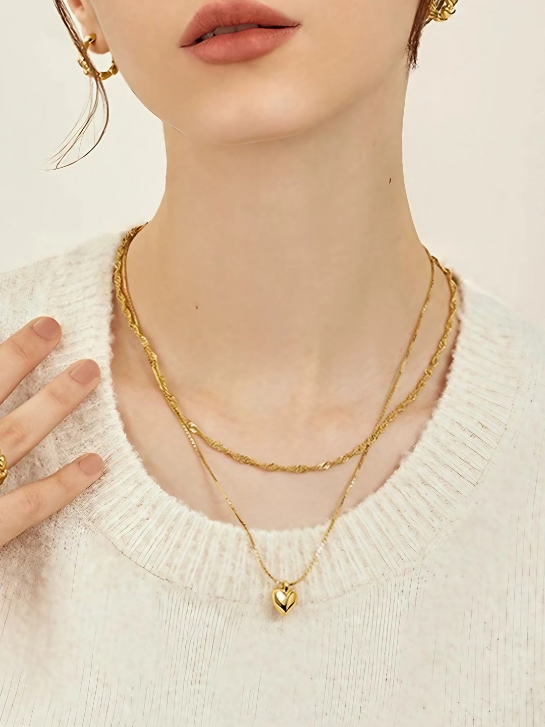 Polished Heart Charm Necklace-Necklaces-SoulAdorne