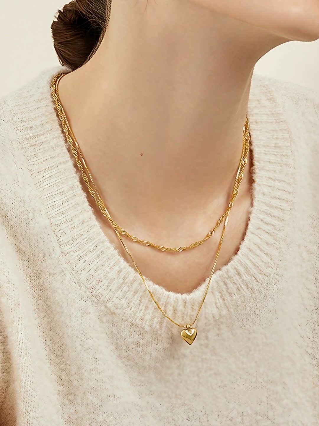 Polished Heart Charm Necklace-Necklaces-SoulAdorne