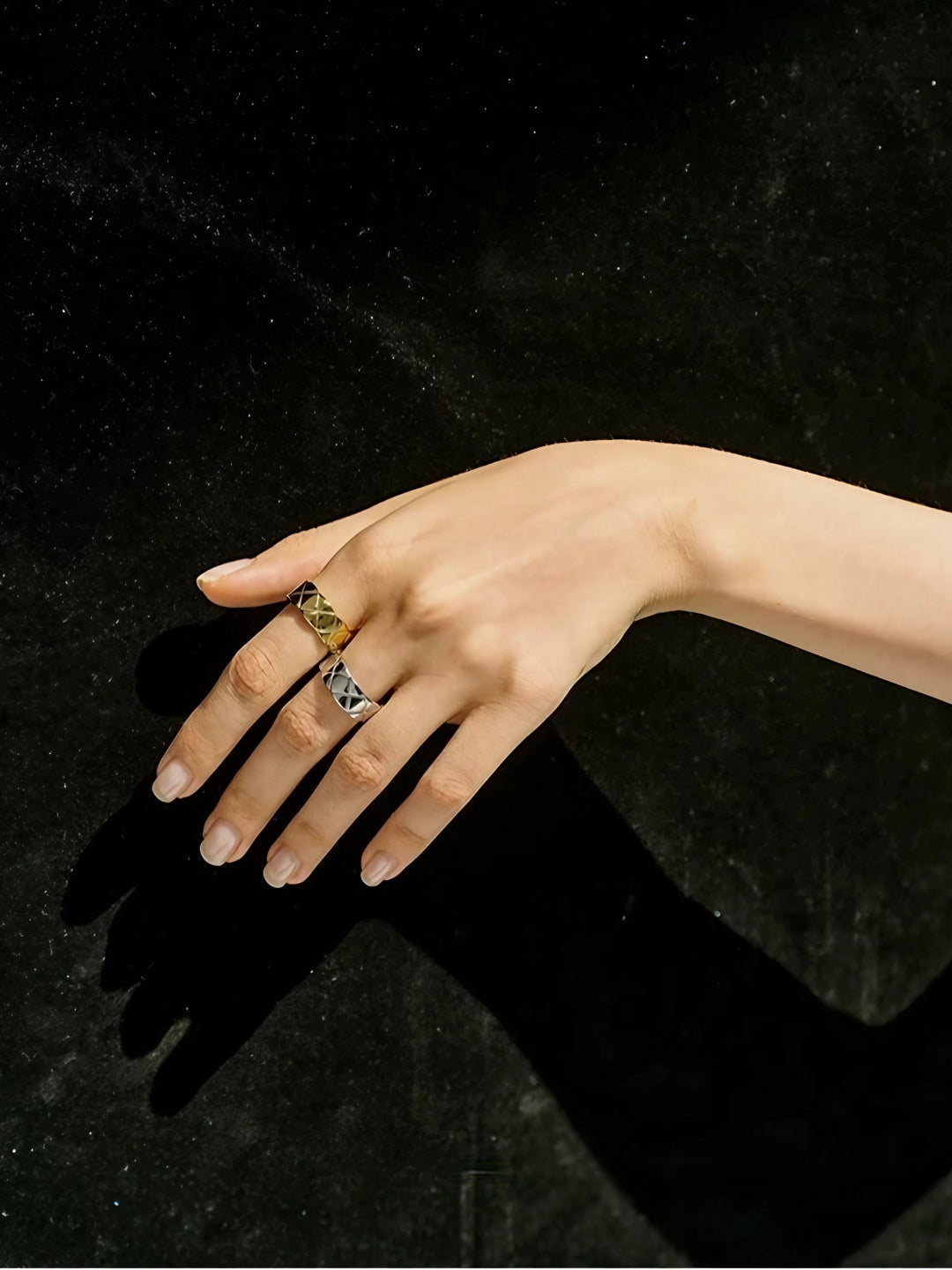 925 Silver Diamond-Pattern Ring-Rings-SoulAdorne