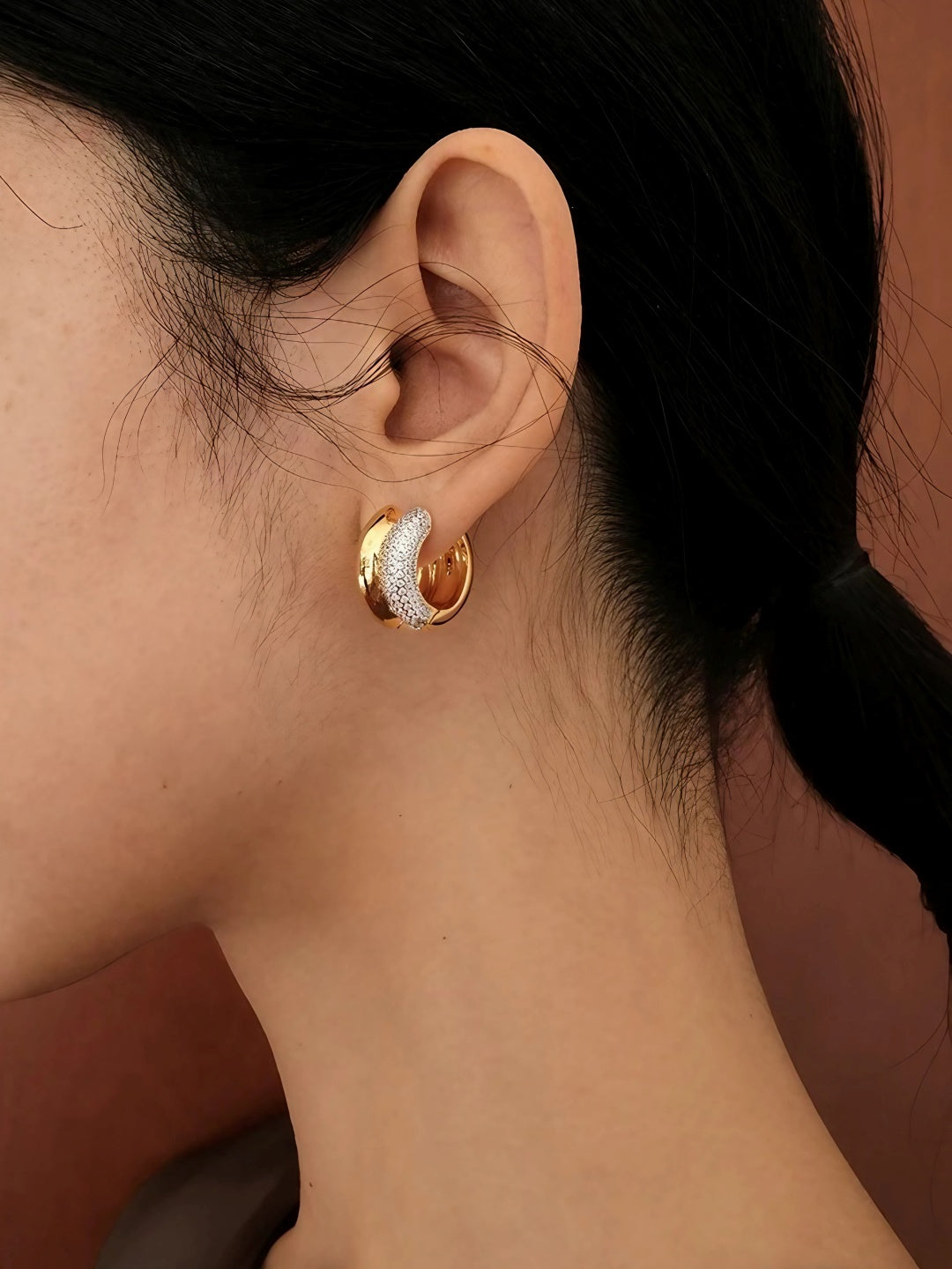 Celestial Diamond Hoop Earrings-Earrings-SoulAdorne
