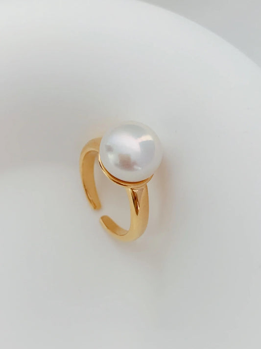 Lustrous Elegance Adjustable Pearl Ring