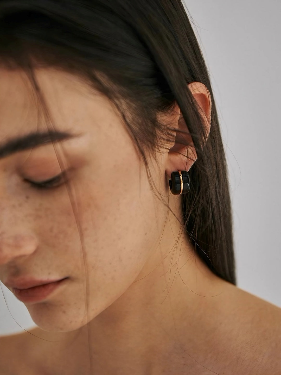 Modern Gem Hoop Earrings-Earrings-SoulAdorne