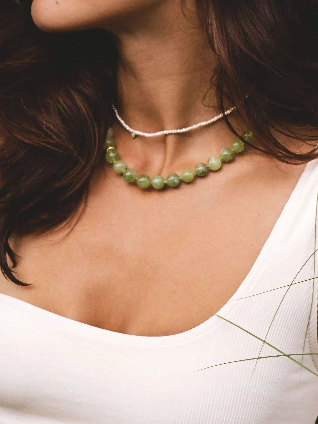 Natural Stone Bead Necklace-Necklaces-SoulAdorne