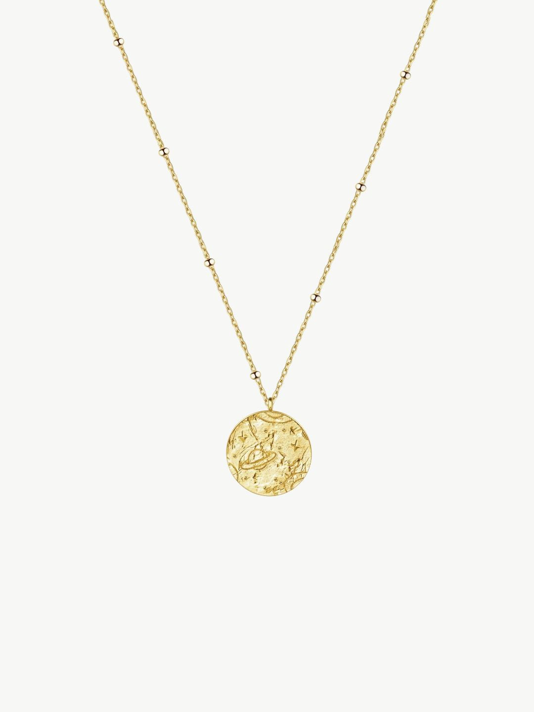 Celestial Texture Coin Necklace-Necklaces-SoulAdorne