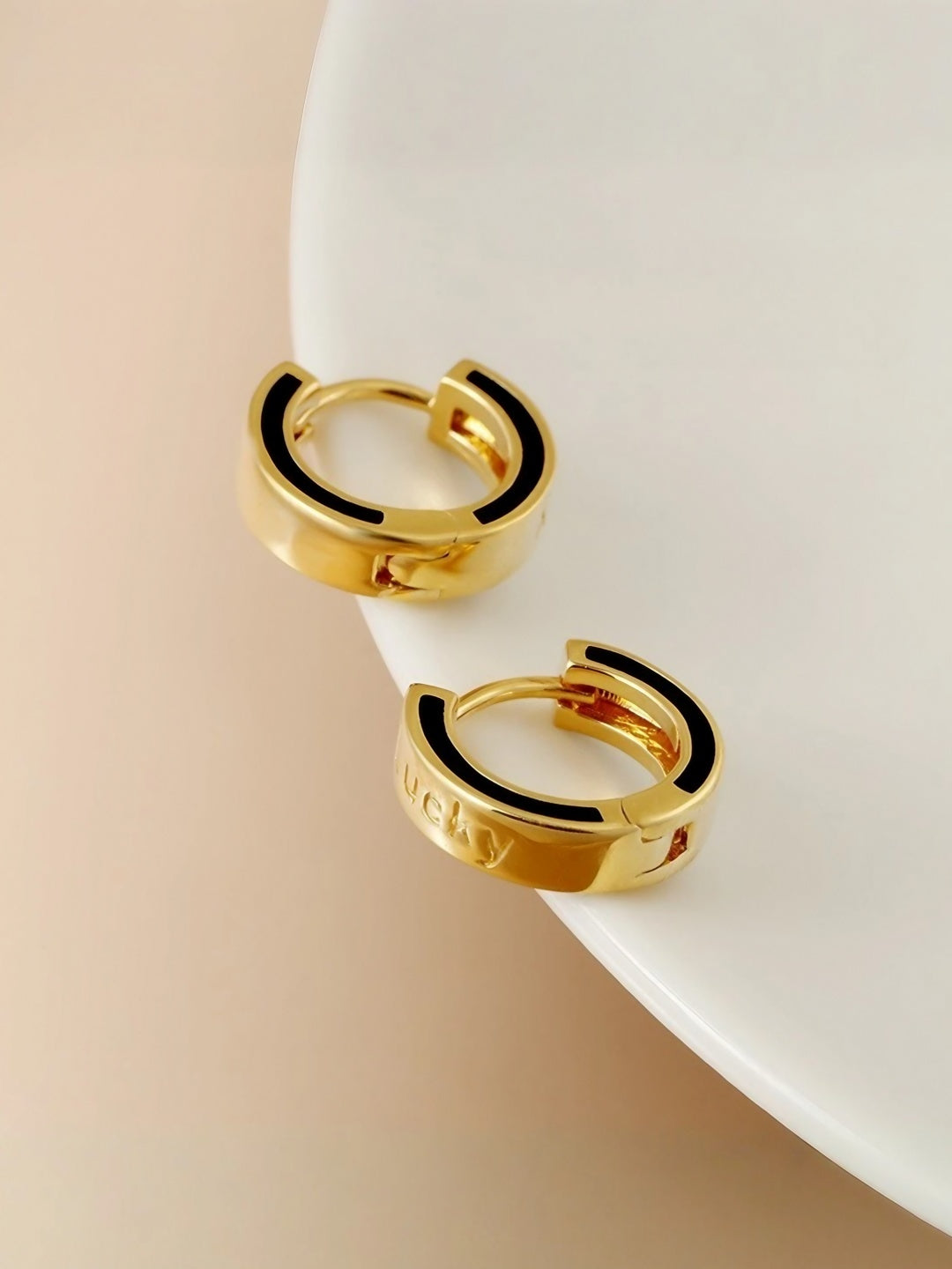 Lucky Hoop Earrings-Earrings-SoulAdorne